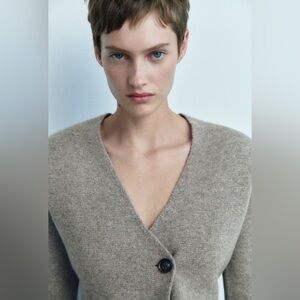 BNWT ZARA WOOL BLEND PEPLUM KNIT BLAZER L